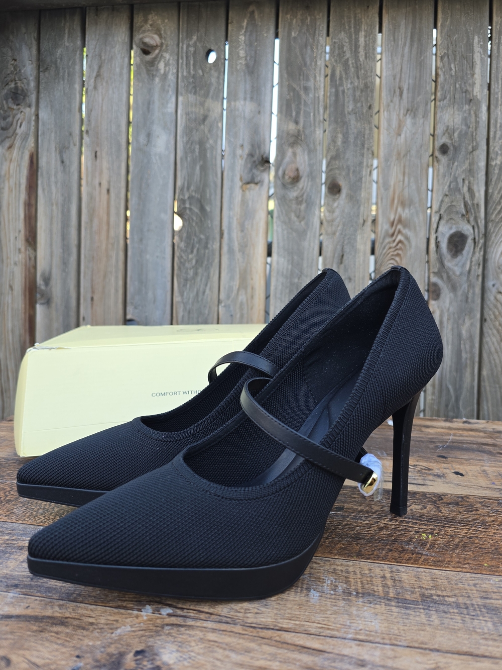 Cozy Island Black Mary Jane Pointed Toe Stiletto Pumps Heels Size 10 - Picture 2 of 10
